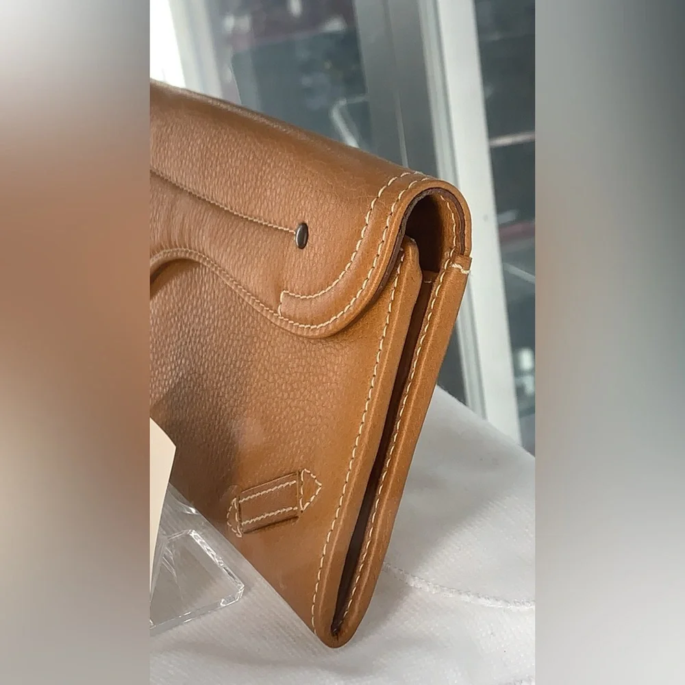 Auth🤎Christian Dior Brown Calfskin Saddle Wallet